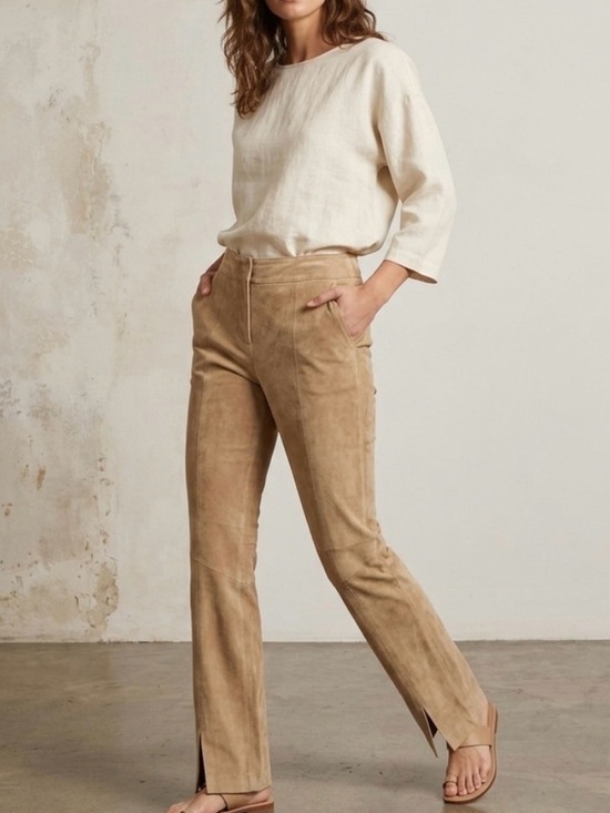 Wilsons Leather Pants - Wilson’s Leather Maxima Vintage Suede Leather Pants Tan Sz 10